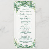 Feuille verdure Programmes de mariage du feuillage (Devant / Derrière)