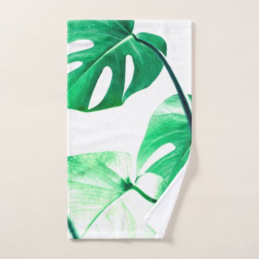 Feuille vert de Monstera (Serviette à main)