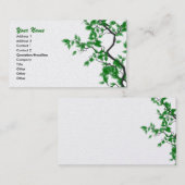 Feuille vert sur des cartes de visite de (Devant / Derrière)
