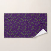 Feuille vert violet motif (Serviette à main)