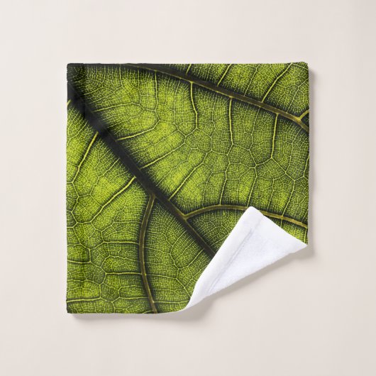 Feuille verte en gros plan (Gant de toilette)