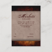 Feuille vintage de certificat de chèque-cadeau de (Dos)