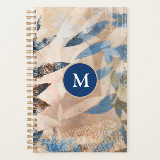 Feuilles à couche Abstraite - Bleu et Neutre (Devant)