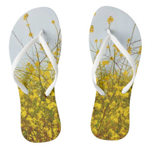 Feuilles à tongs à fleurs jaunes