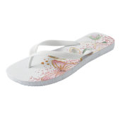 Feuilles à tongs de fleurs roses délicates (Incliné)