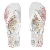 Feuilles à tongs de fleurs roses délicates (Semelle)