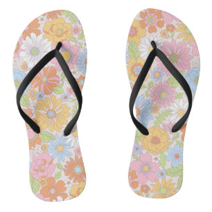 Feuilles à tongs de marguerite rétro, paire de ton
