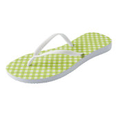 Feuilles à tongs design En vichy citron vert (Incliné)