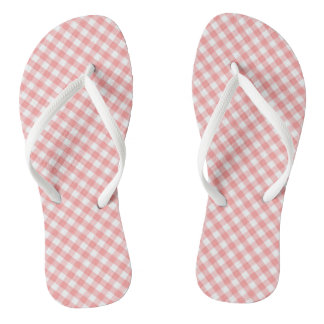 Feuilles à tongs Orange En vichy