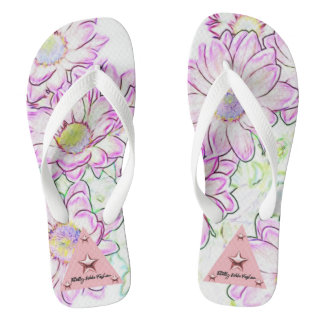 Feuilles à tongs pourpres florales pour femmes adu