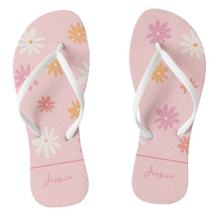 Feuilles à tongs roses rétro pour serveuses