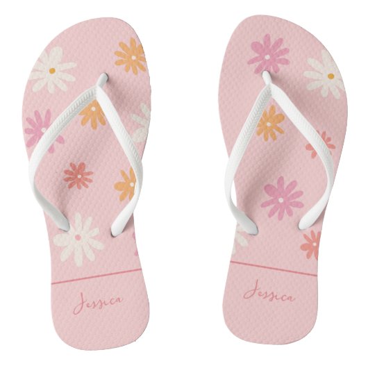Feuilles à tongs roses rétro pour serveuses (Semelle)