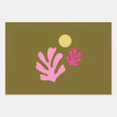 Feuilles Abstraits découpés Formes Olive Vert rose (Devant 2)