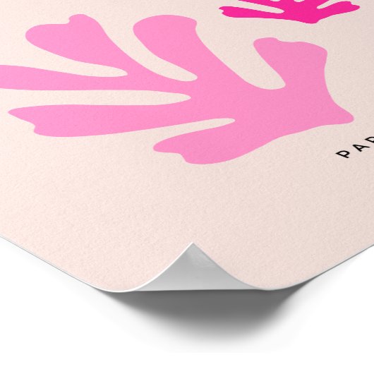 Feuilles Abstraits rose orange moderne formes déco (Coin)