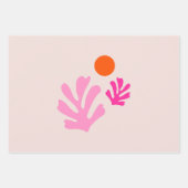 Feuilles Abstraits rose orange moderne formes déco (Devant 2)