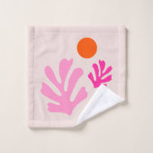 Feuilles Abstraits rose orange moderne formes déco (Gant de toilette)