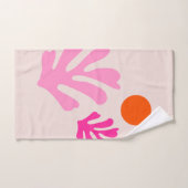 Feuilles Abstraits rose orange moderne formes déco (Serviette à main)