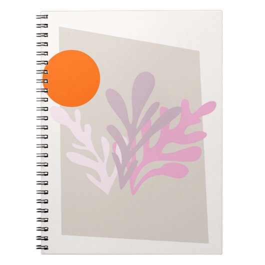 Feuilles Abstraits roses avec Carnet Sun (Devant)