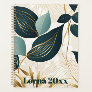 Feuilles Abstraits vert et or