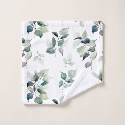 Feuilles aquarelle (Gant de toilette)