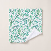 Feuilles aquarelle (Gant de toilette)