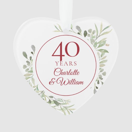 Feuilles aquarelle douce 40e anniversaire (devant)