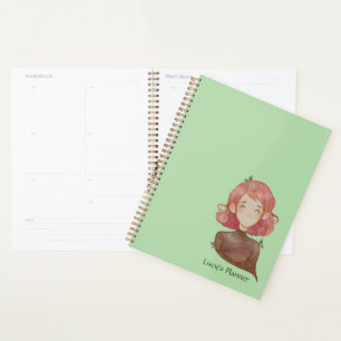 Feuilles aquarelle et caractère fille arbre