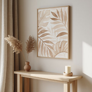 Feuilles aquarelle - Poster Zen - Art mur neutre
