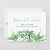 Feuilles Aquarelle Tropicale Cartes de sauvegarde  (Devant)