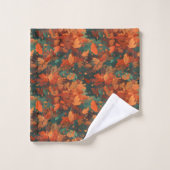 Feuilles Aquarelles Rustiques Chaudes - Esthétique (Gant de toilette)