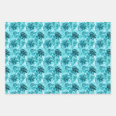 Feuilles aquarelles turquoise et sarcelle (Devant)