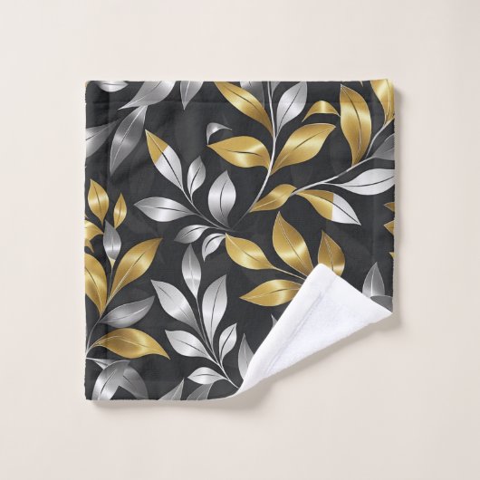 Feuilles Argent Et Or (Gant de toilette)