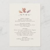 Feuilles automautomne menu réception mariage (Devant)