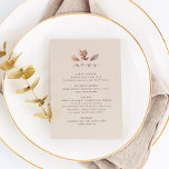 Feuilles automautomne menu réception mariage<br><div class="desc">Conçu pour coordonner avec la collection de mariages d'automne Lea Delaveris Design, ce menu de réception de mariage propose un élégant script moderne "signiu" ainsi que trois belles feuilles d'automne de style aquarelle. Le texte est personnalisable, vous permettant de lister toutes les offres de repas. Les couleurs sont festives, orange...</div>