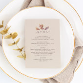 Feuilles automautomne menu réception mariage