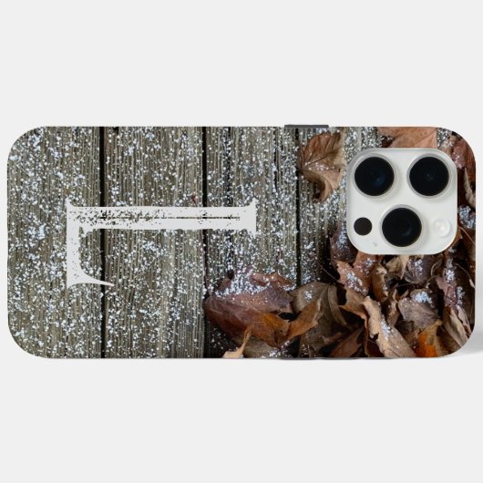 Feuilles automnales avec neige iPhone / coque ipad (Verso (horizontal))