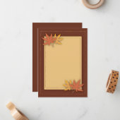 Feuilles automnales Cartes à notes plats chic (Devant/Arrière en situation)