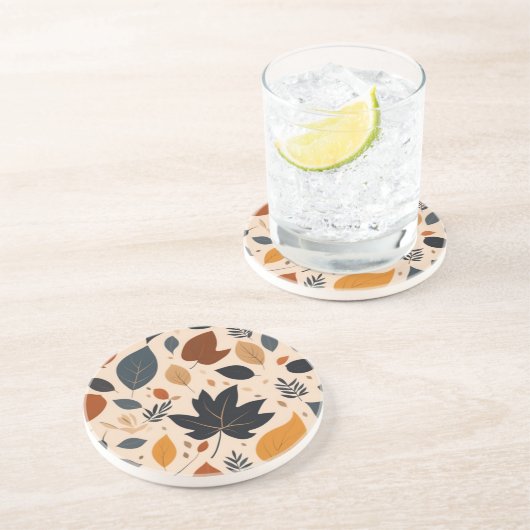 Feuilles automnales Dessous de verre en grès feuil (Côté)