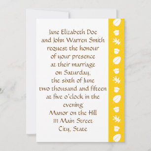 Feuilles automnales en Faire-part de mariage jaune