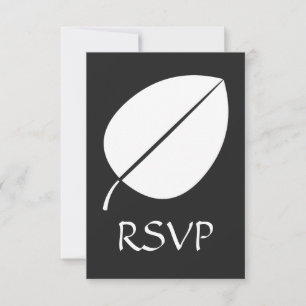 Feuilles automnales en noir carte RSVP