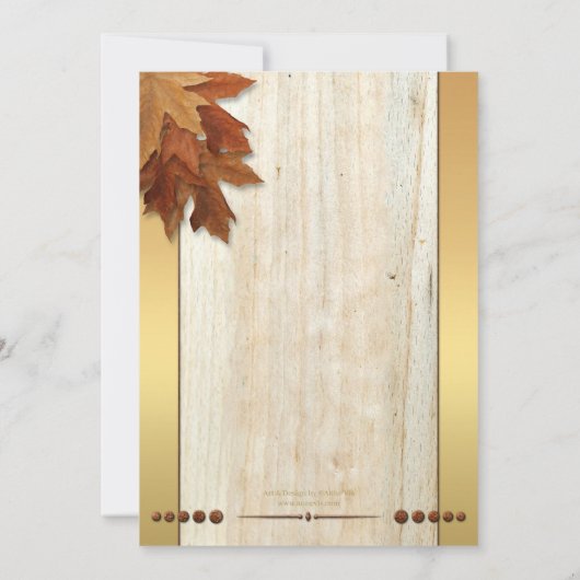 Feuilles automnales Lanterne Lumière Faire-part de (Dos)