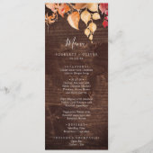 Feuilles automnales | Menu Rustique Brown Wood Mar (Devant)