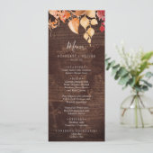 Feuilles automnales | Menu Rustique Brown Wood Mar (Debout devant)