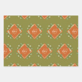 Feuilles automnales orange et vert monogramme (Devant)