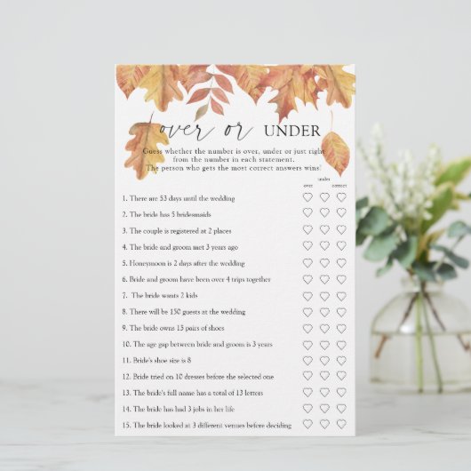 Feuilles automnales - Plus ou sous la douche nupti (Debout devant)