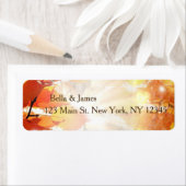 Feuilles automnales Retourner l'adresse Étiquettes (En situation)