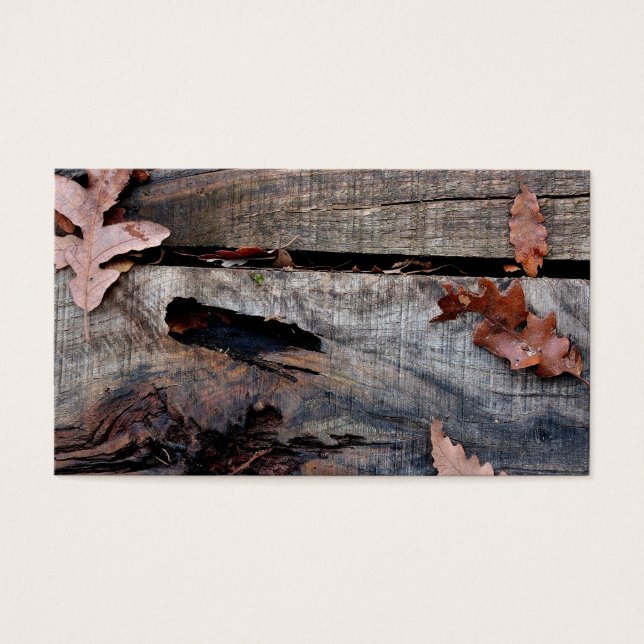 Feuilles automnales sur bois ancien (Devant)