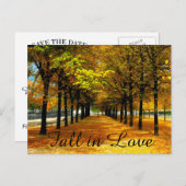 Feuilles Automne Enregistrer La Carte Date Post (Devant / Derrière)