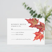 Feuilles Automne Mariage Automne Carte RSVP (Debout devant)