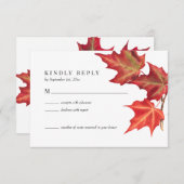 Feuilles Automne Mariage Automne Carte RSVP (Devant / Derrière)